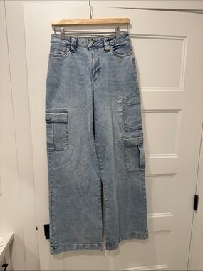 Bluenotes Light Blue Wide-Leg Cargo Jeans